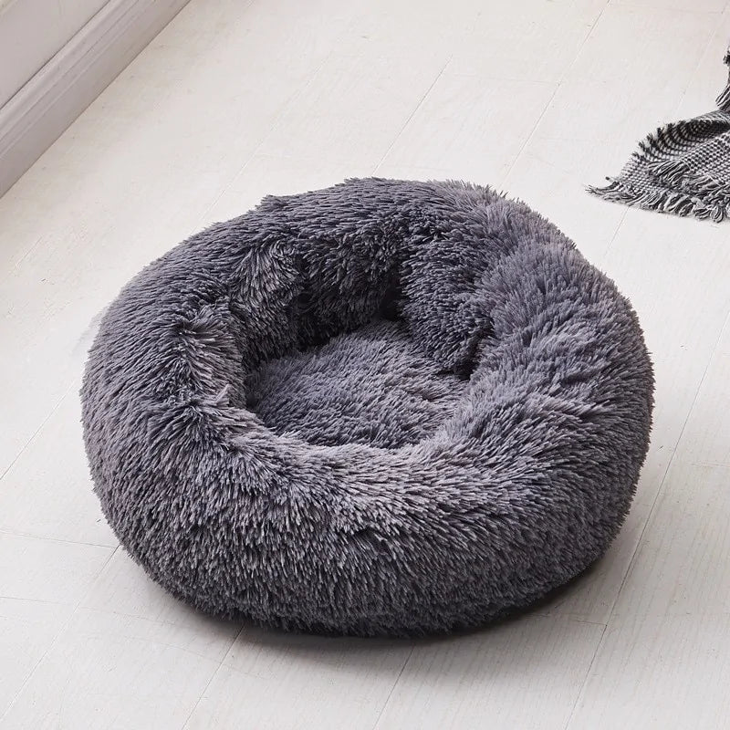 Lit rond en peluche pour chien