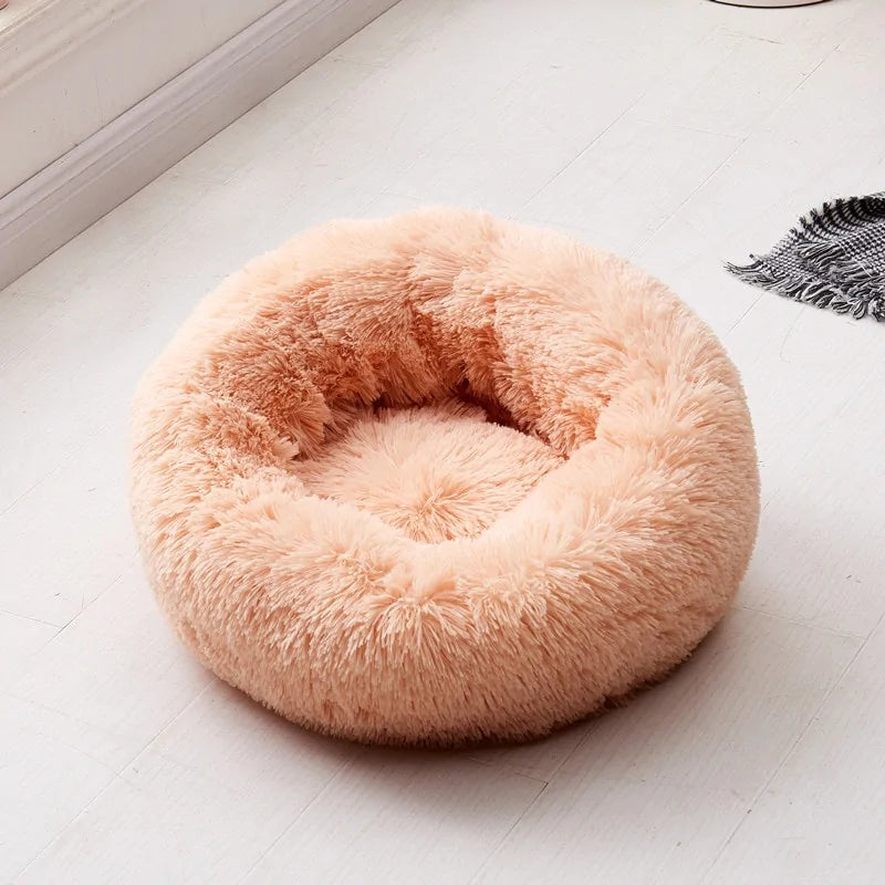 Lit rond en peluche pour chien