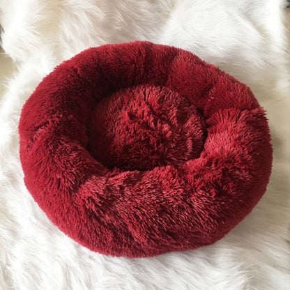 Lit rond en peluche pour chien