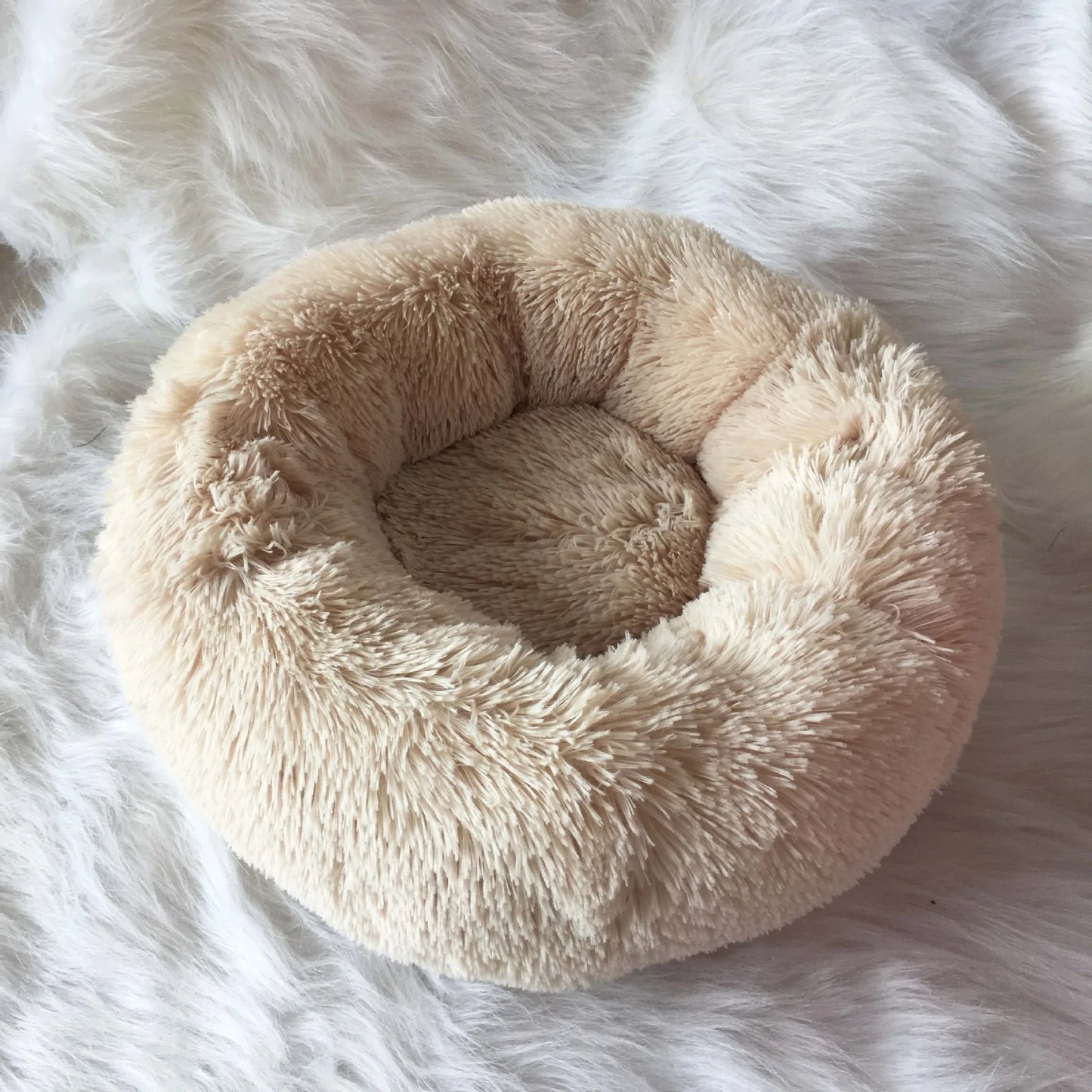 Lit rond en peluche pour chien