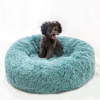 Lit rond en peluche pour chien