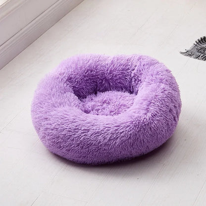 Lit rond en peluche pour chien