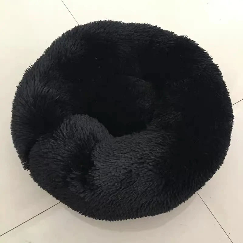 Lit rond en peluche pour chien